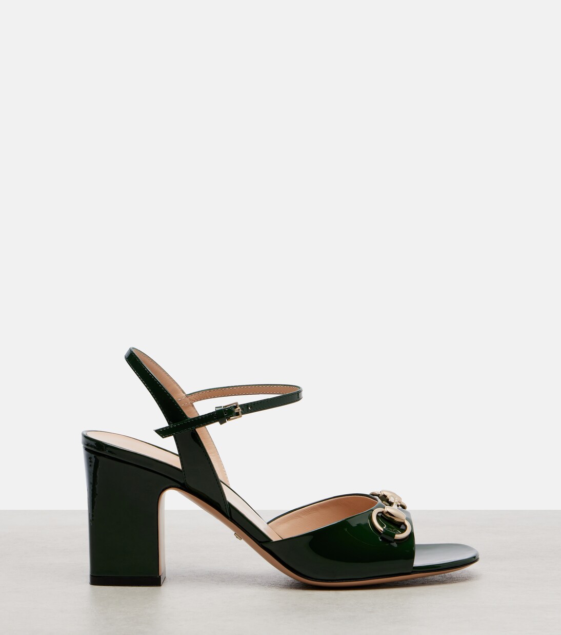 Lady Horsebit 75 patent leather sandals | Gucci