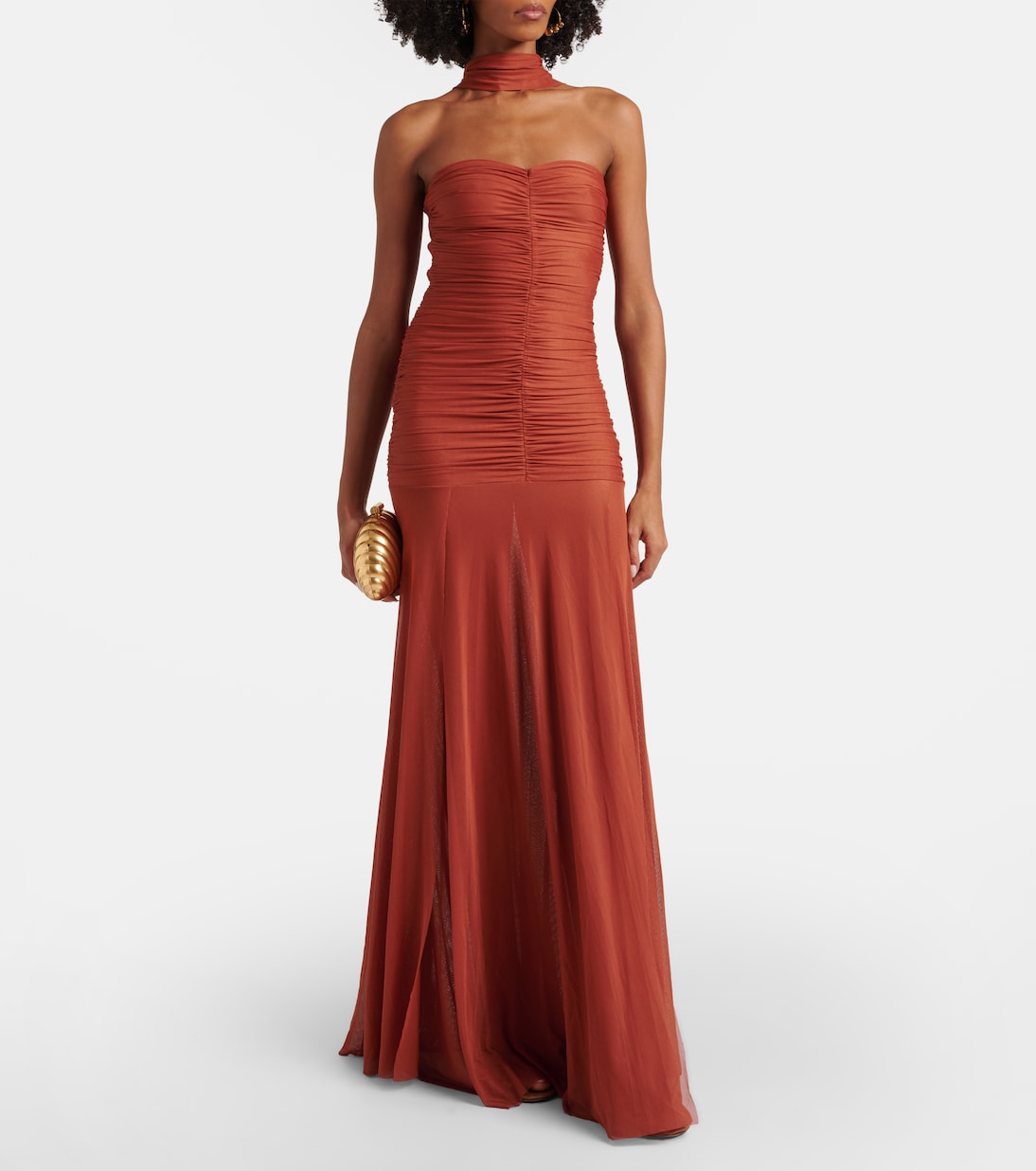 Ross ruched jersey maxi dress | Bananhot