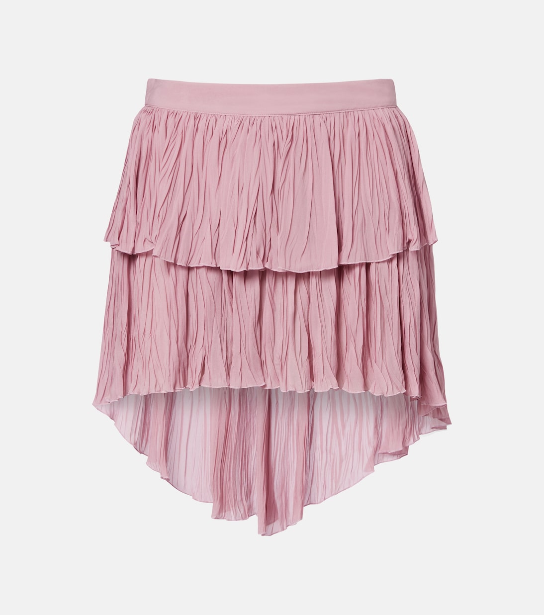 Plissé tiered georgette miniskirt | Blumarine