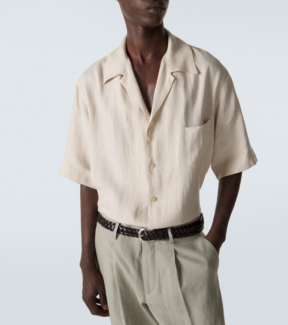 Linen bowling shirt | Kiton