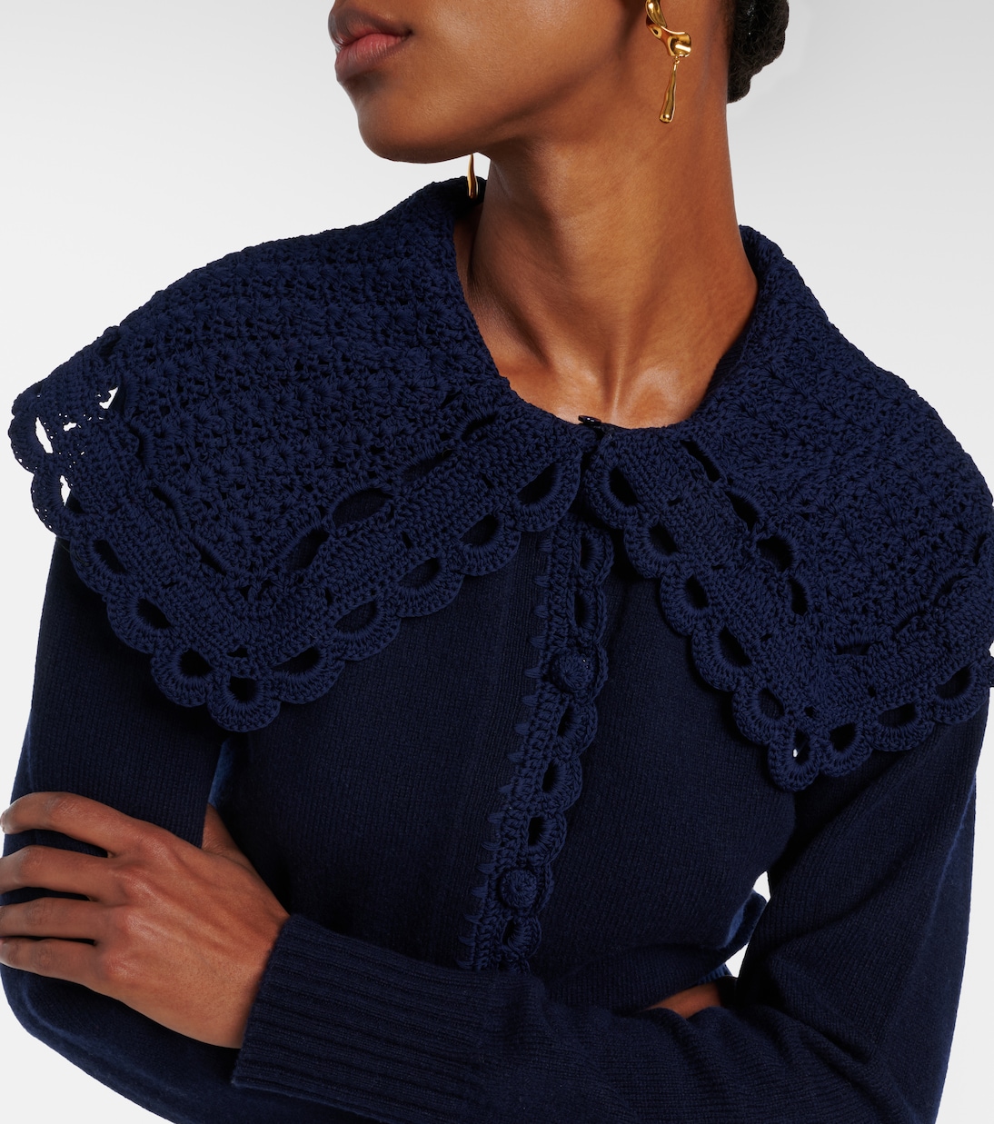 Crochet-trimmed wool-blend cardigan | Erdem