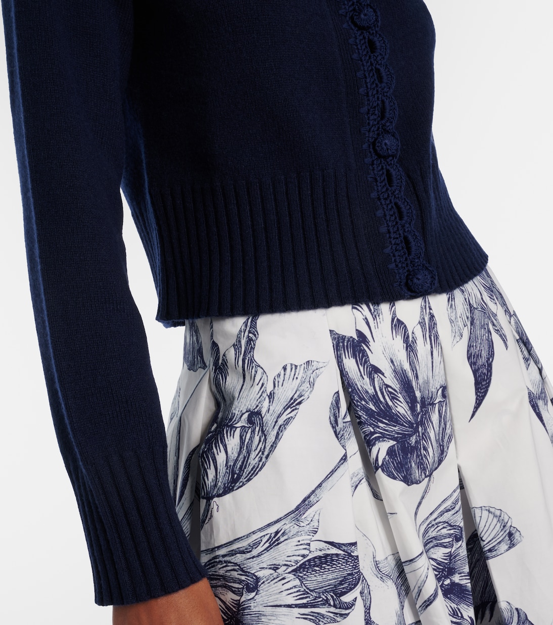 Crochet-trimmed wool-blend cardigan | Erdem