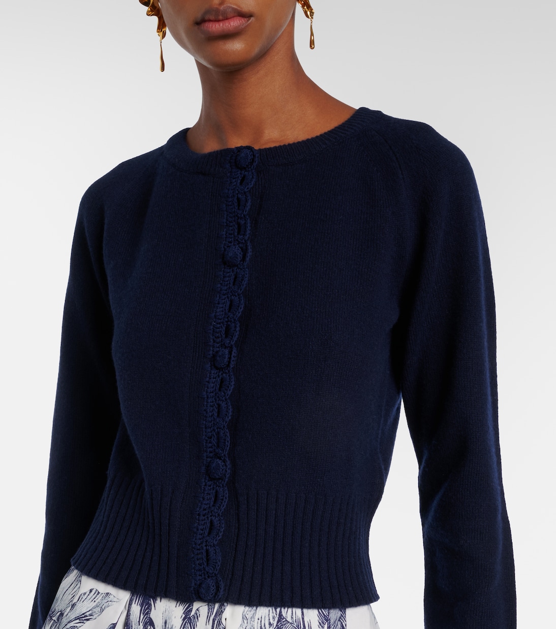 Crochet-trimmed wool-blend cardigan | Erdem