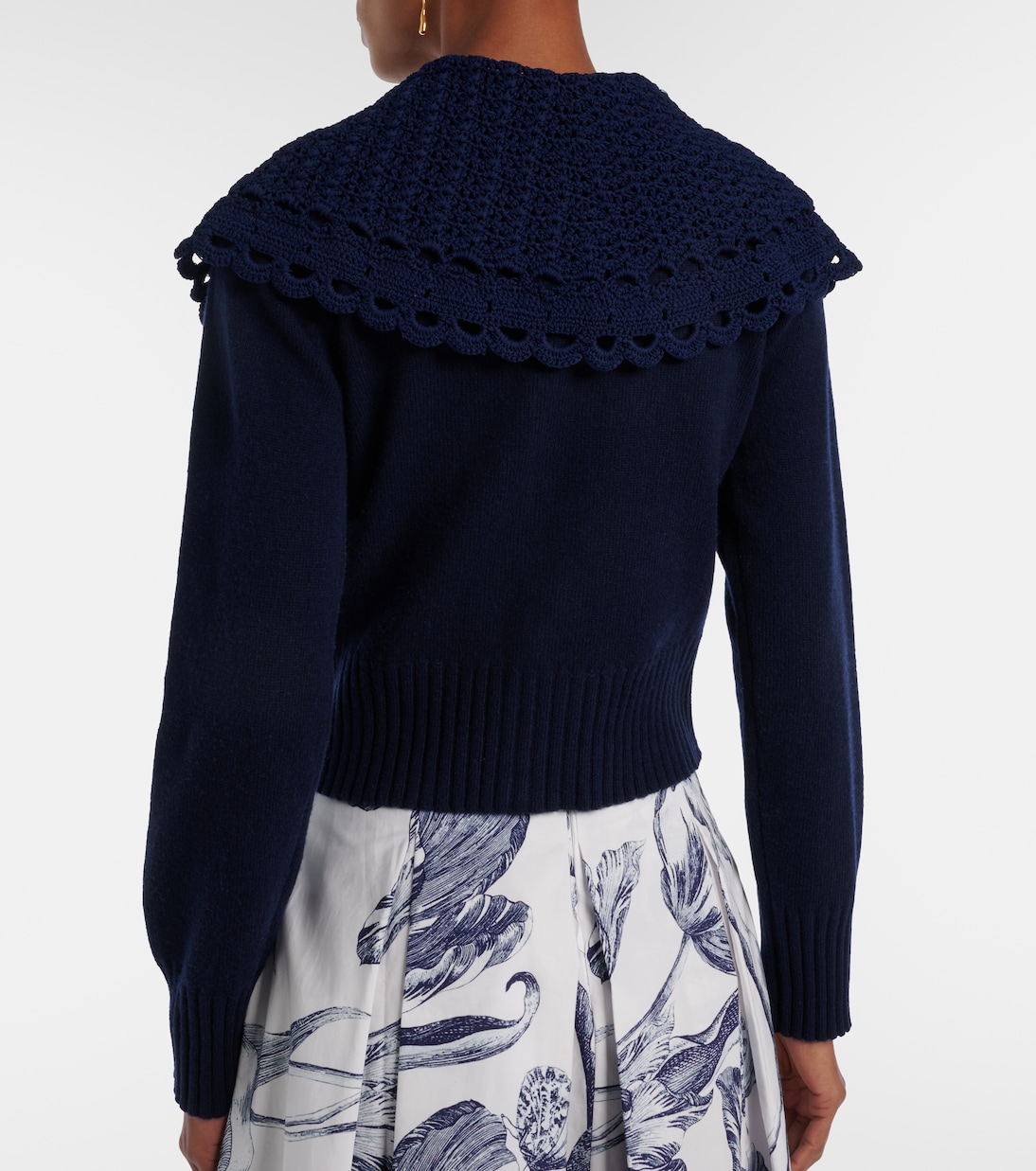 Crochet-trimmed wool-blend cardigan | Erdem