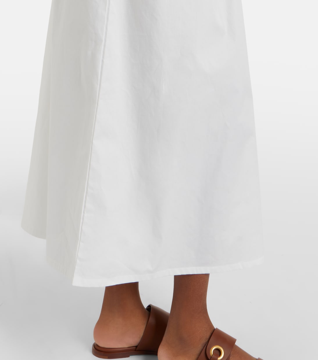 Abito lungo Paloma in popeline di cotone con pizzo | Bananhot