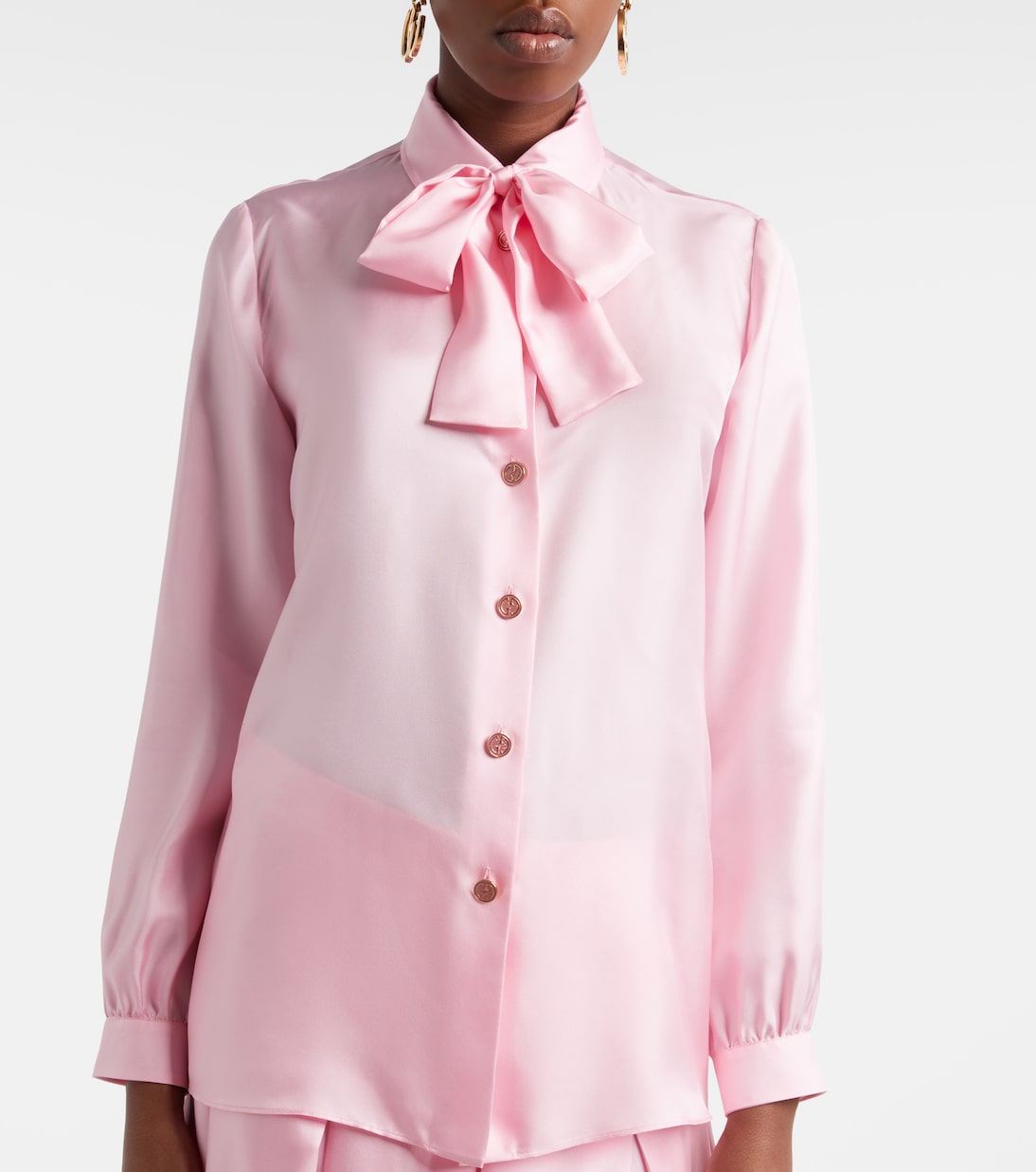 Schluppenbluse aus Seiden-Twill | Gucci