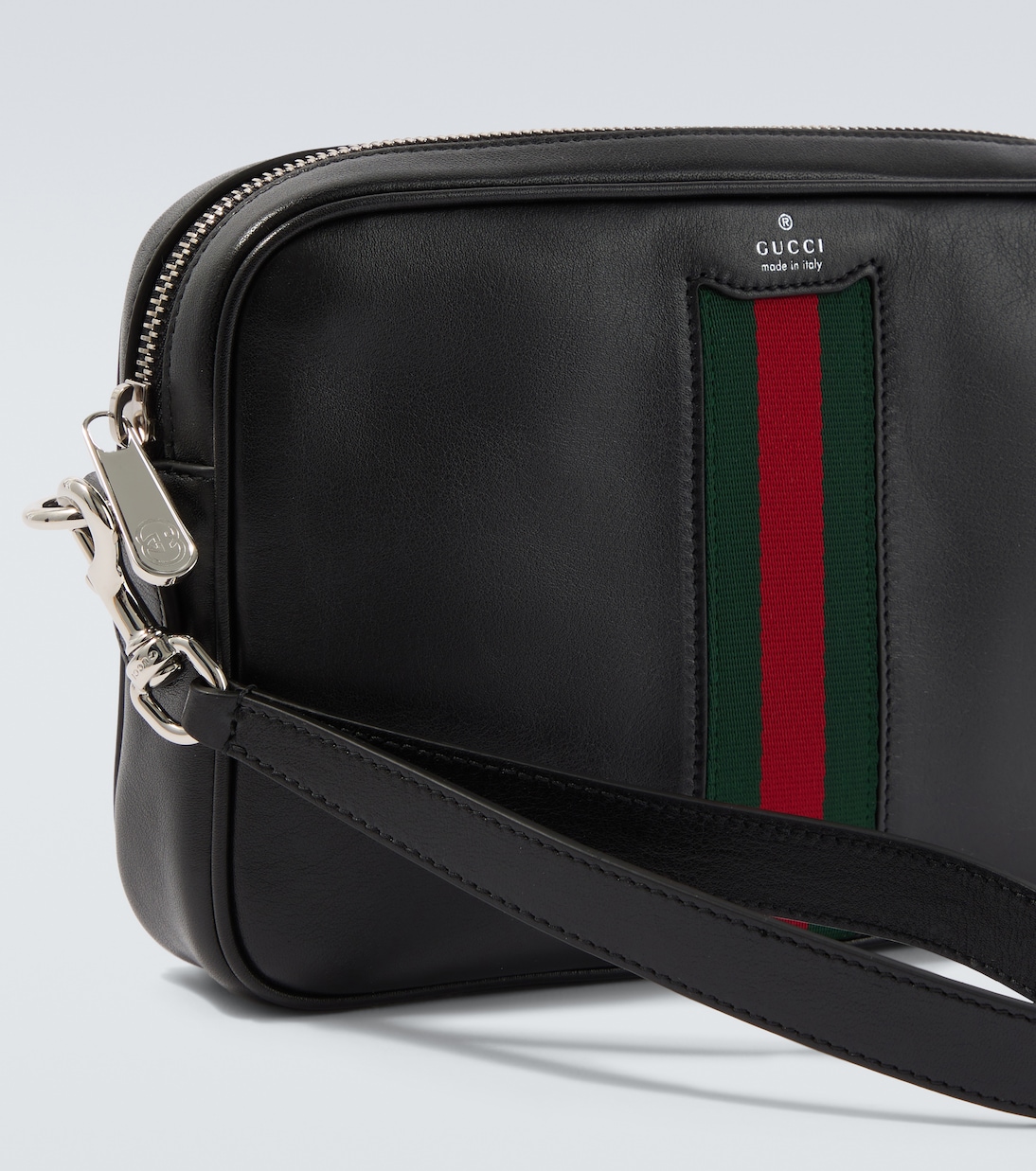 Web Trademark Small leather crossbody bag | Gucci