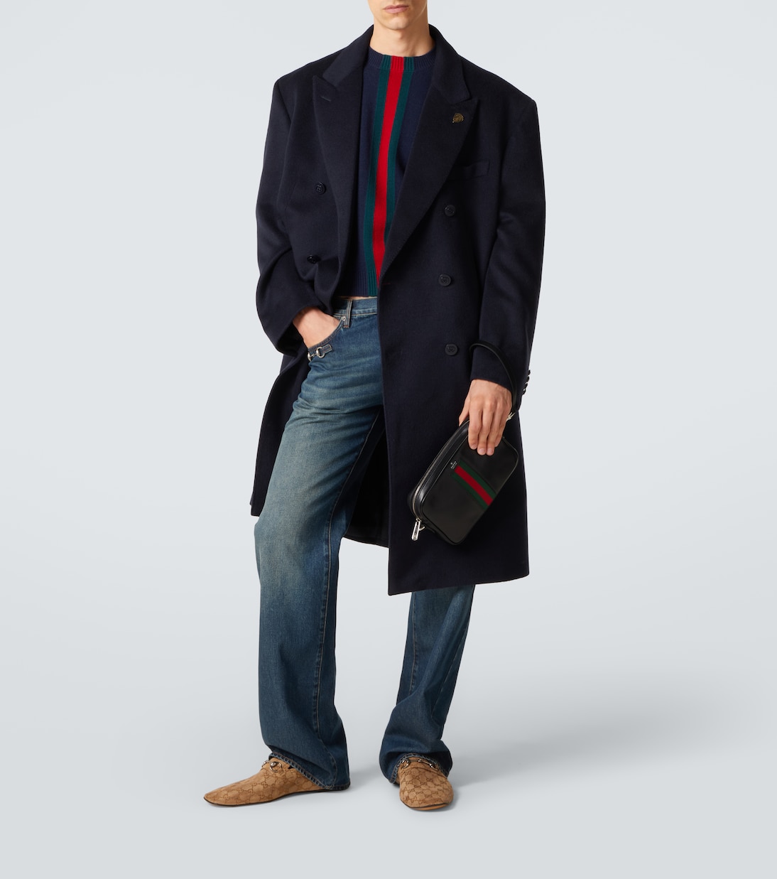 Web Trademark Small leather crossbody bag | Gucci