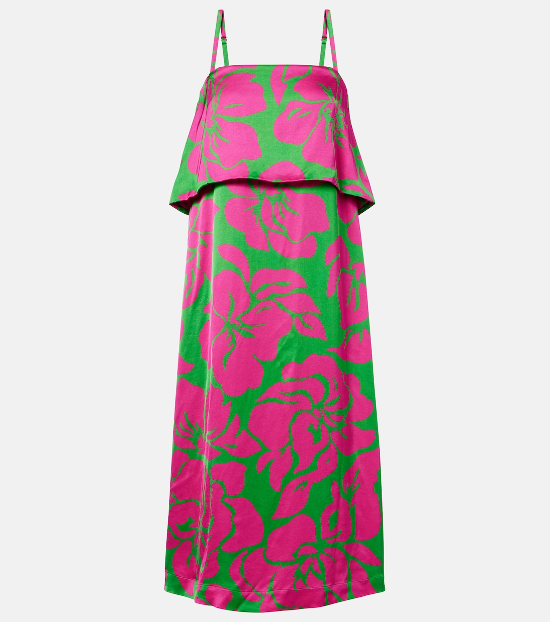 Floral satin midi dress | Dries Van Noten