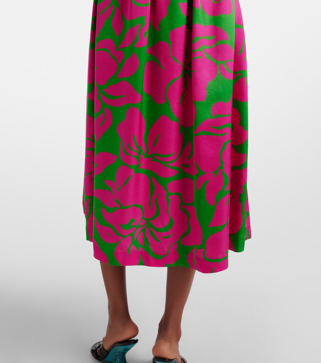 Floral satin midi dress | Dries Van Noten