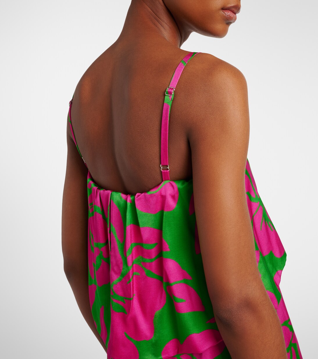 Floral satin midi dress | Dries Van Noten