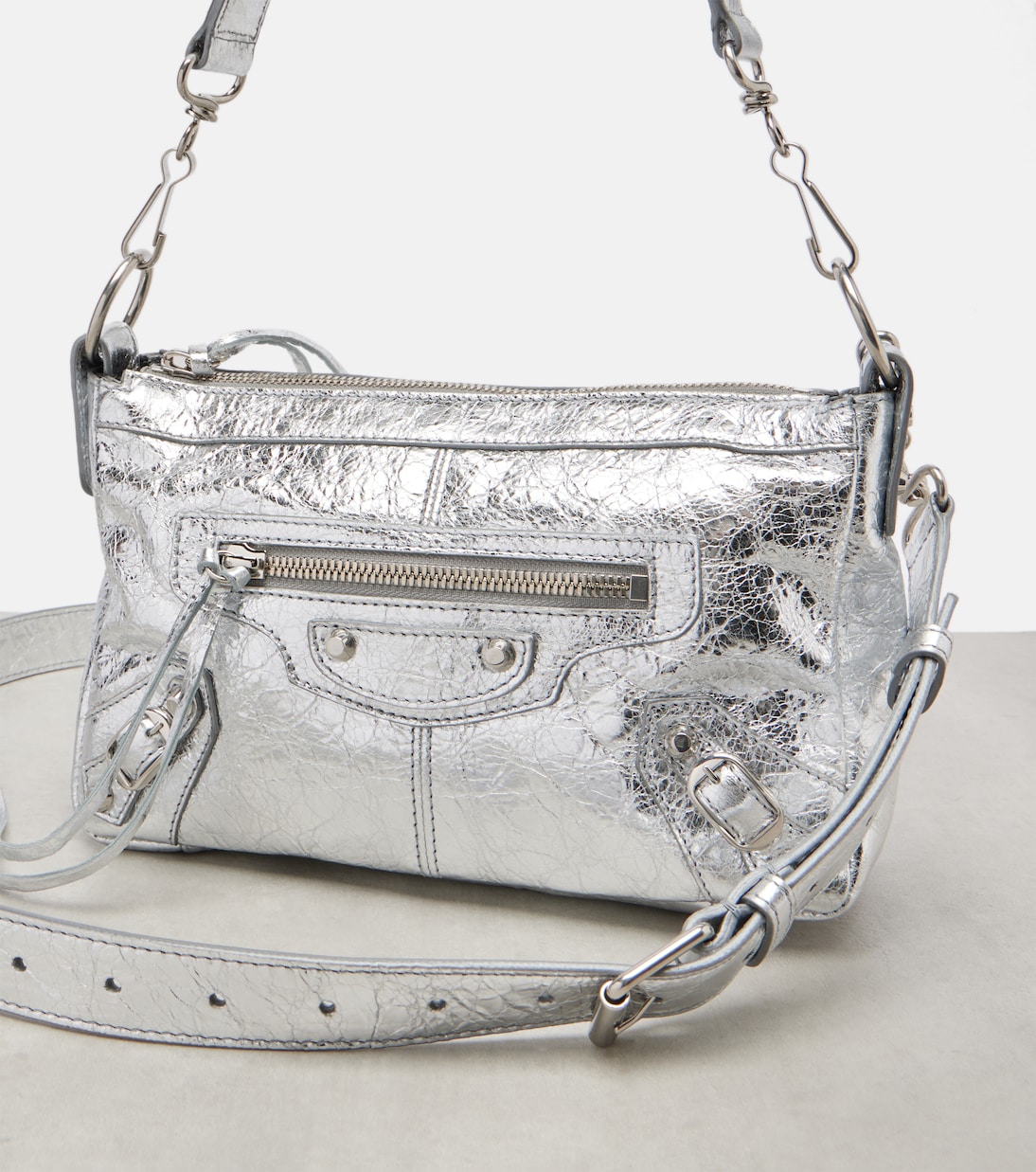 Borsa Le City Moto Mini in pelle metallizzata | Balenciaga