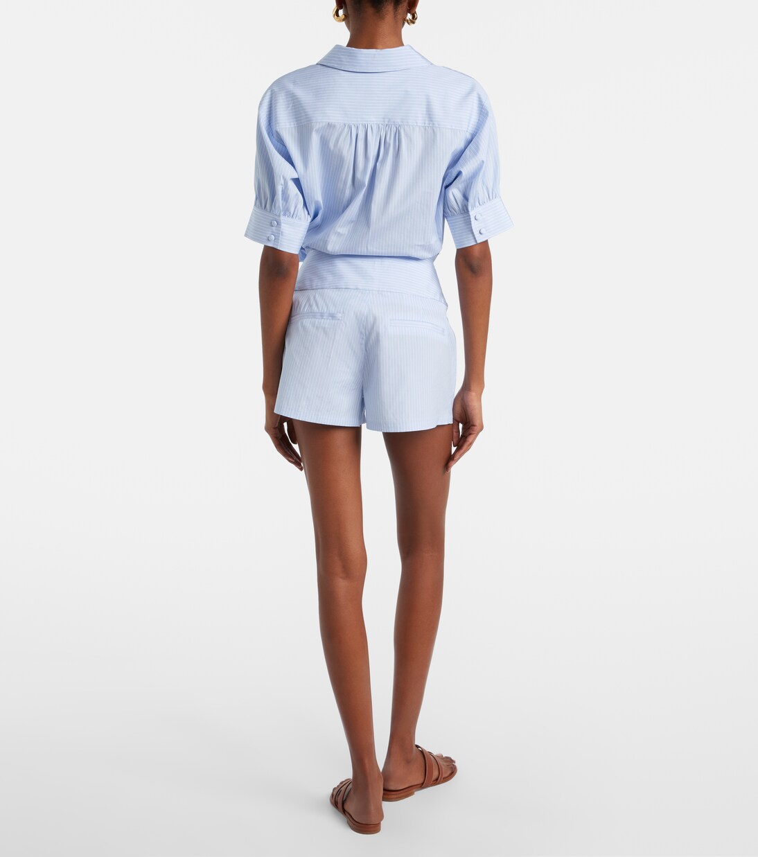 Short Harbor rayé en popeline de coton | Frame