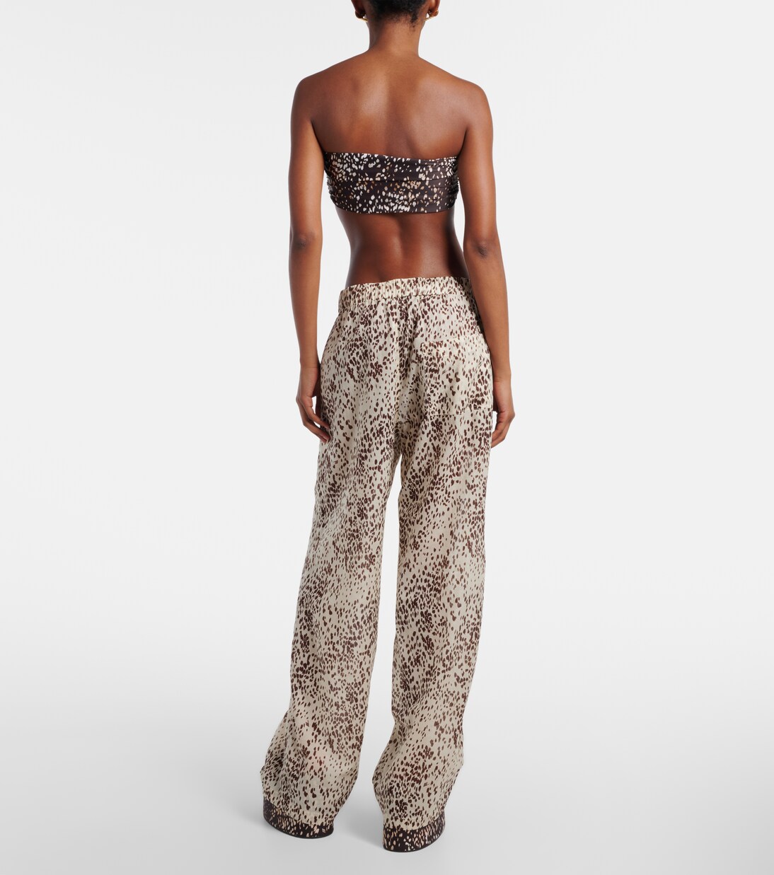 豹纹棉质阔腿裤 | The Attico