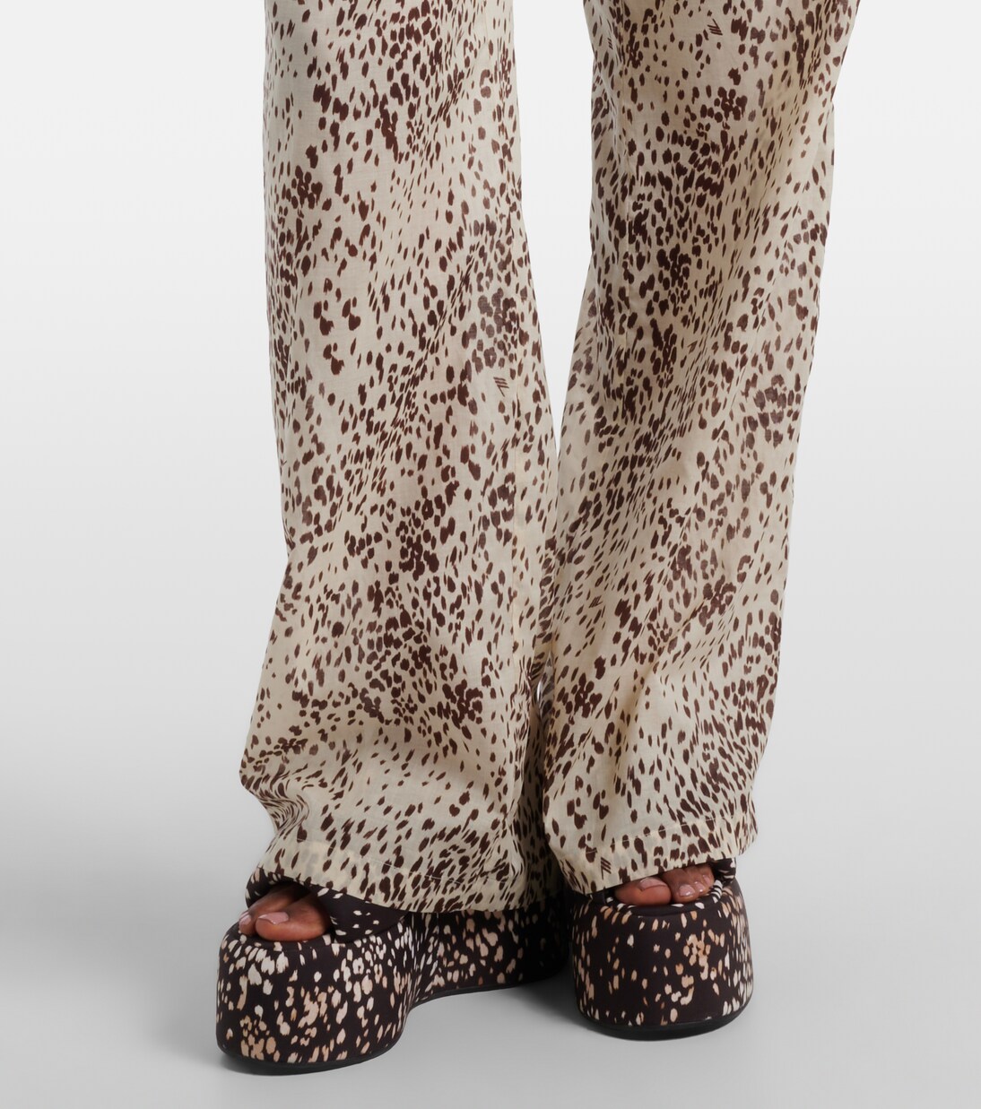 豹纹棉质阔腿裤 | The Attico