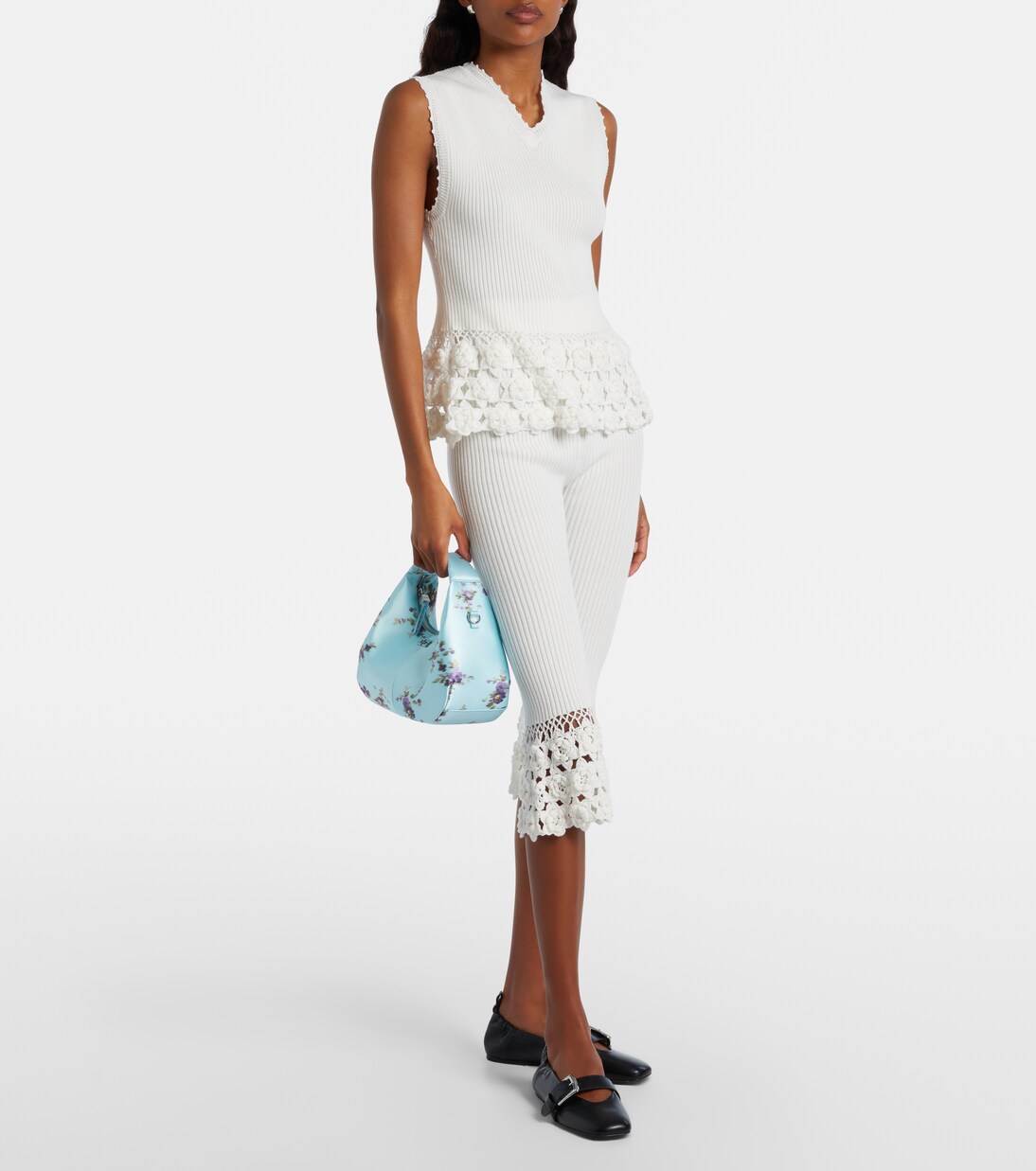 Mini floral satin top-handle bag | Ganni