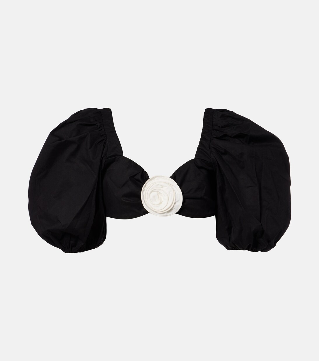 Floral-appliqué cotton-blend crop top | Adriana Degreas