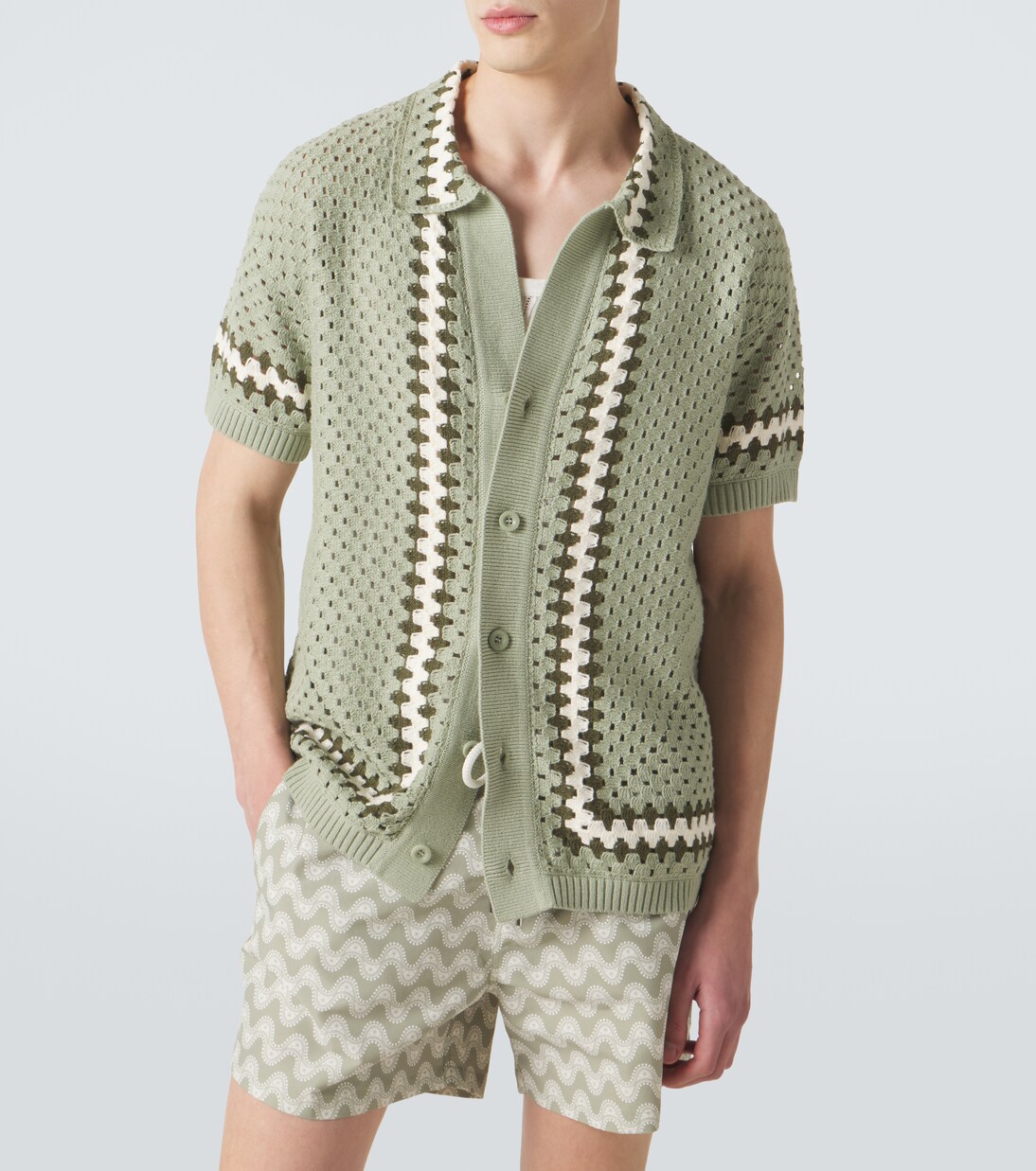 Pinto crochet cotton bowling shirt | Frescobol Carioca