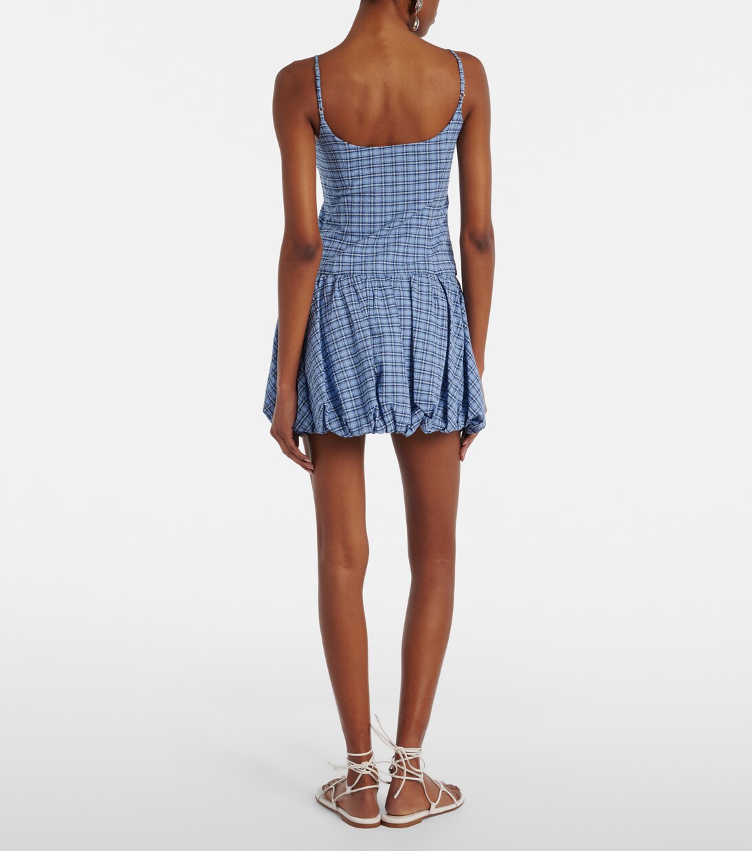 Vestido corto Pelea de algodón a cuadros | Faithfull