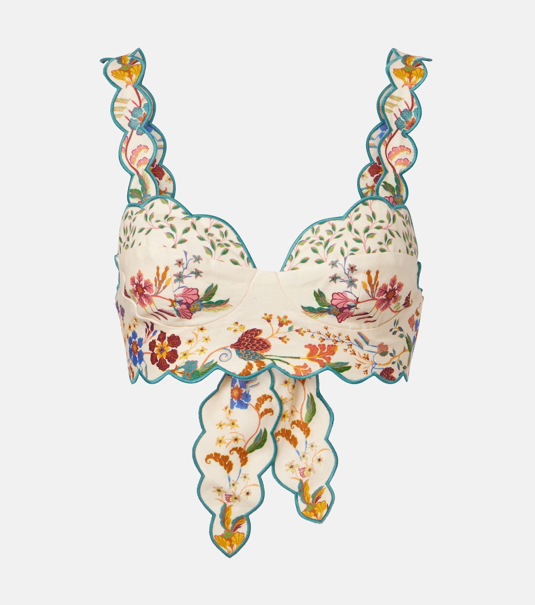 Cropped-Top Floral Scarves aus Leinen | Farm Rio