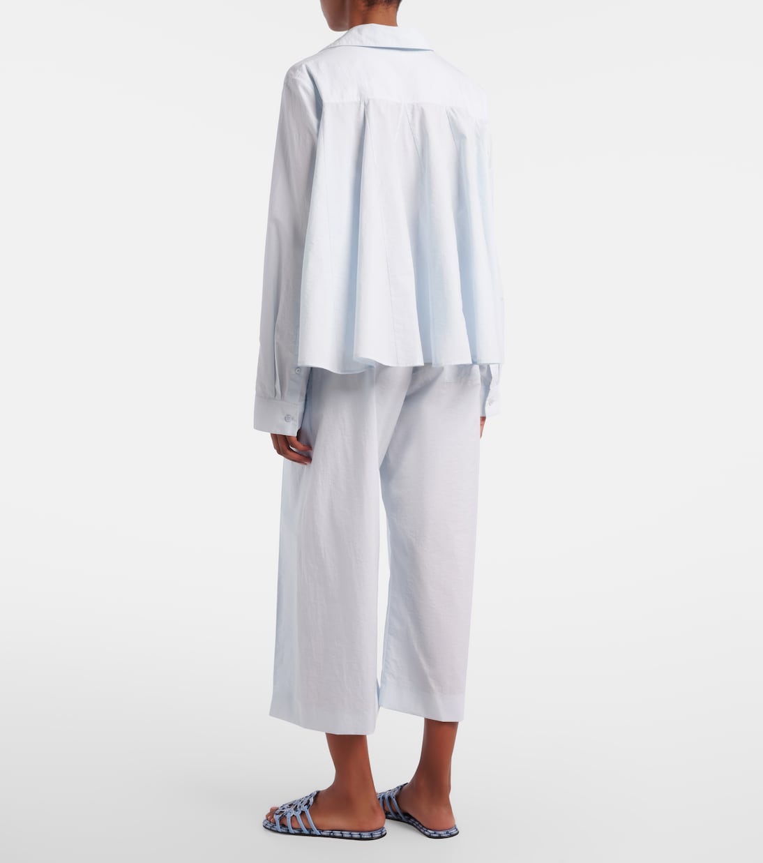 Paula's Ibiza cotton-blend poplin wide-leg pants | Loewe