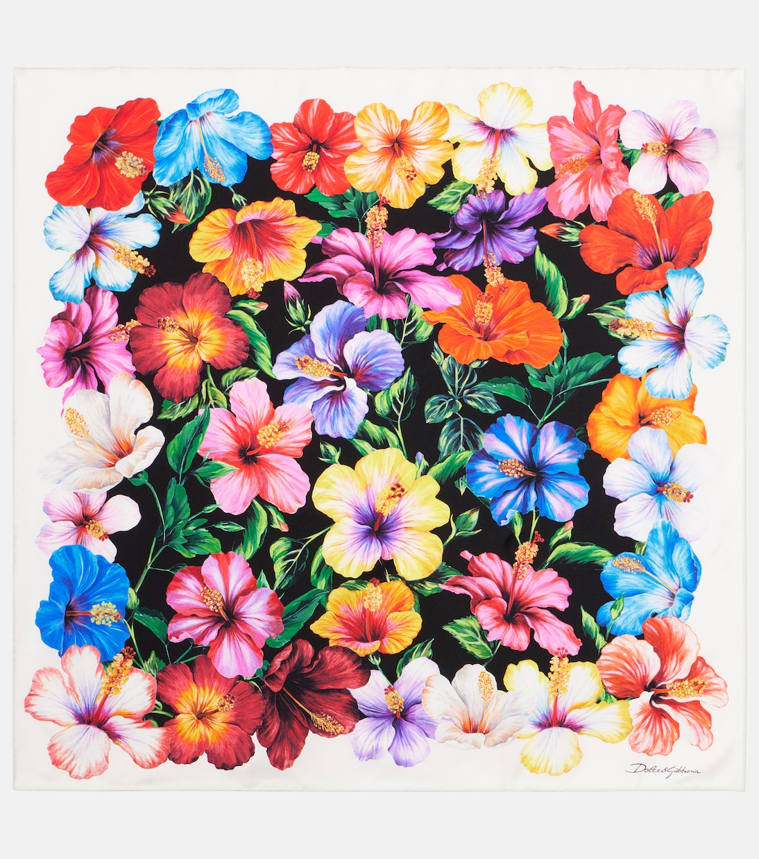 Pañuelo de sarga de seda floral | Dolce&Gabbana