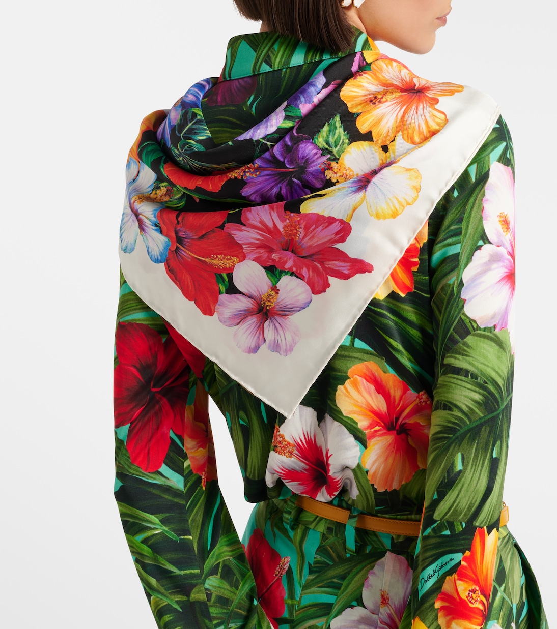 Pañuelo de sarga de seda floral | Dolce&Gabbana