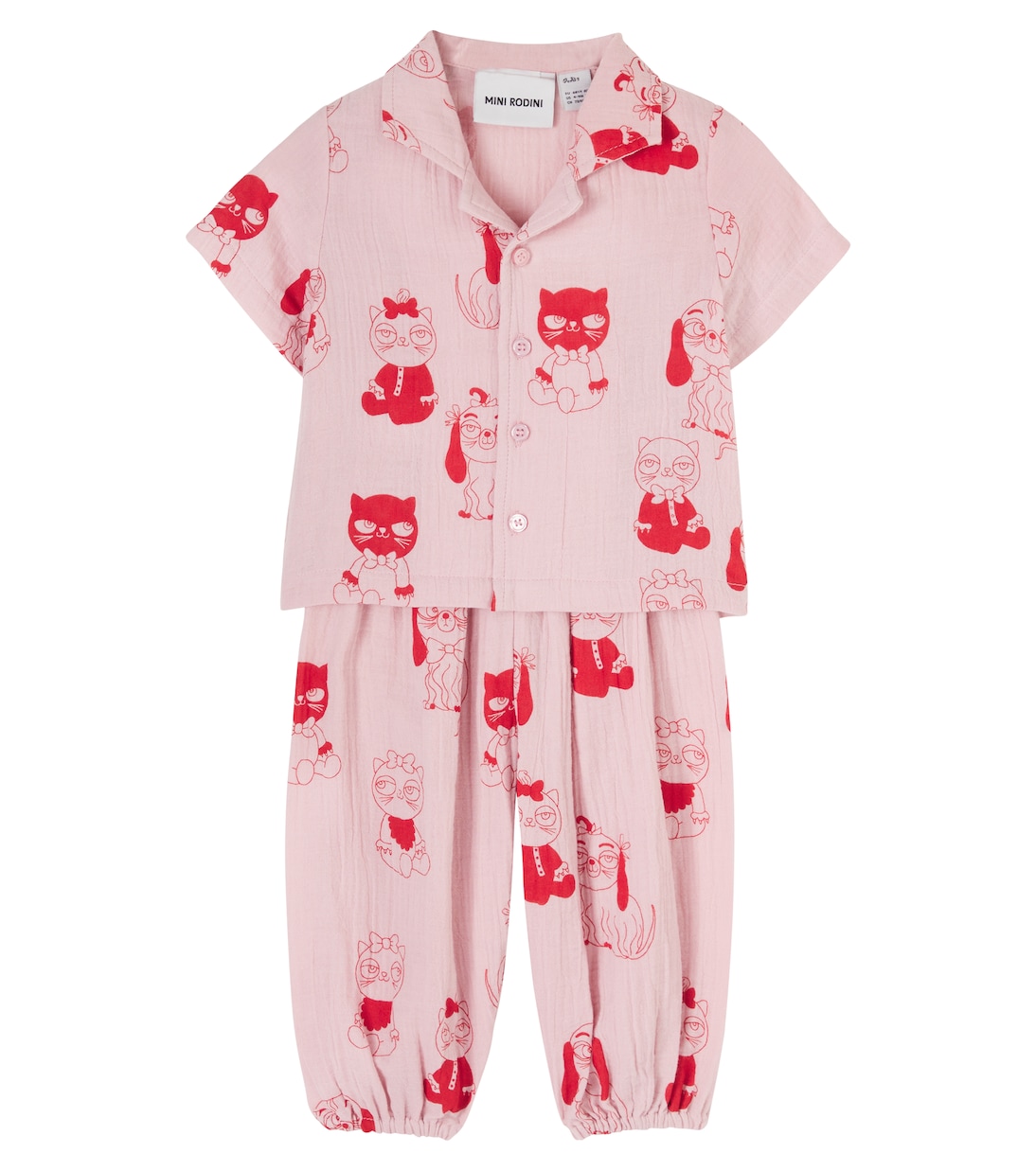 Baby Mini Babies cotton shirt and pants set | Mini Rodini