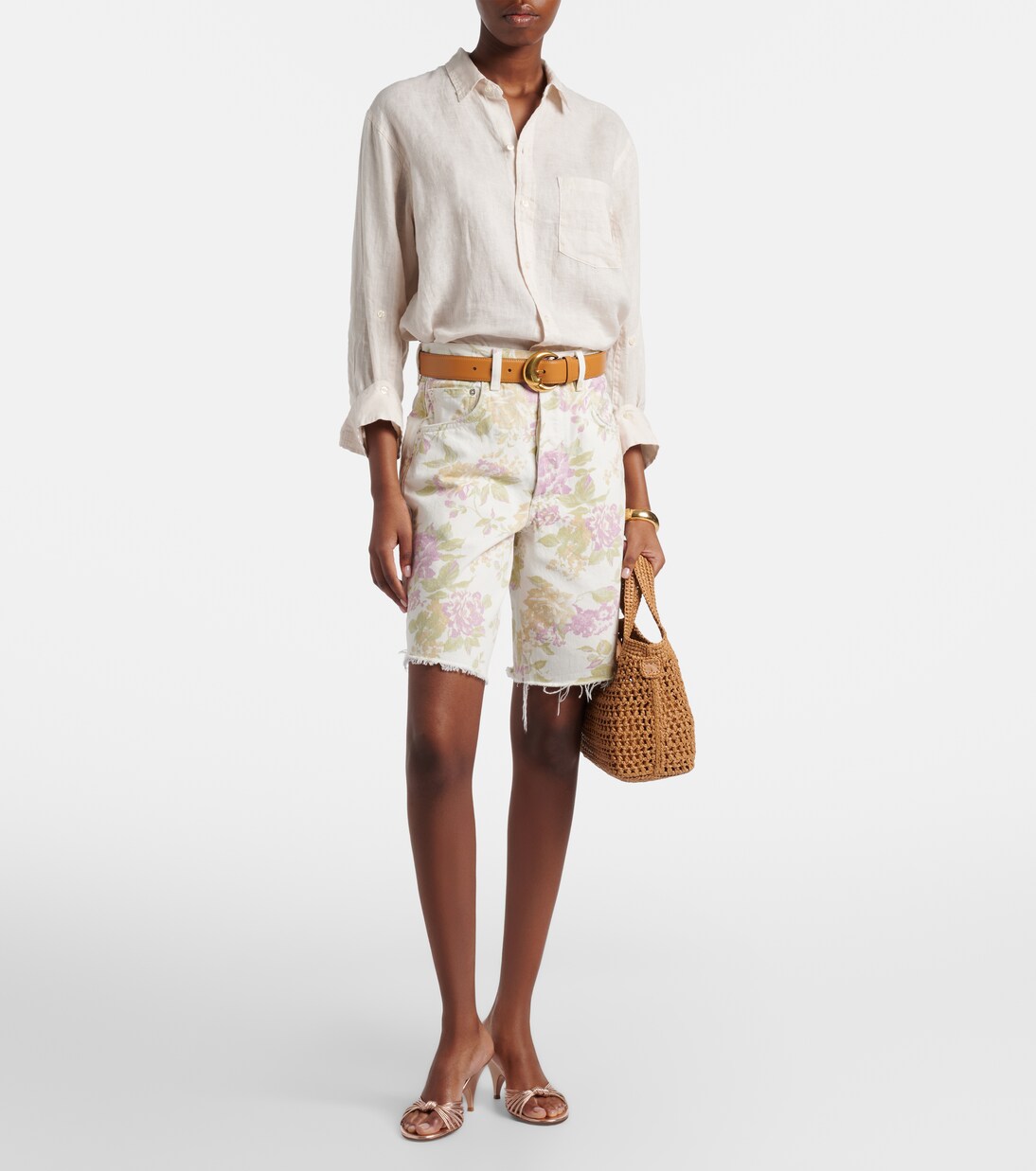 Bermuda Ayla in denim con stampa floreale | Citizens of Humanity