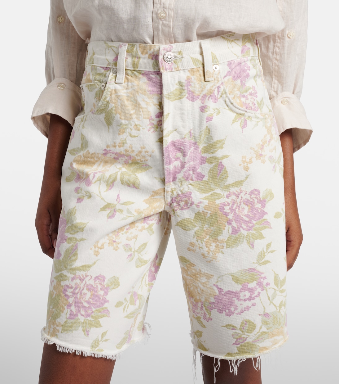 Bermuda Ayla in denim con stampa floreale | Citizens of Humanity