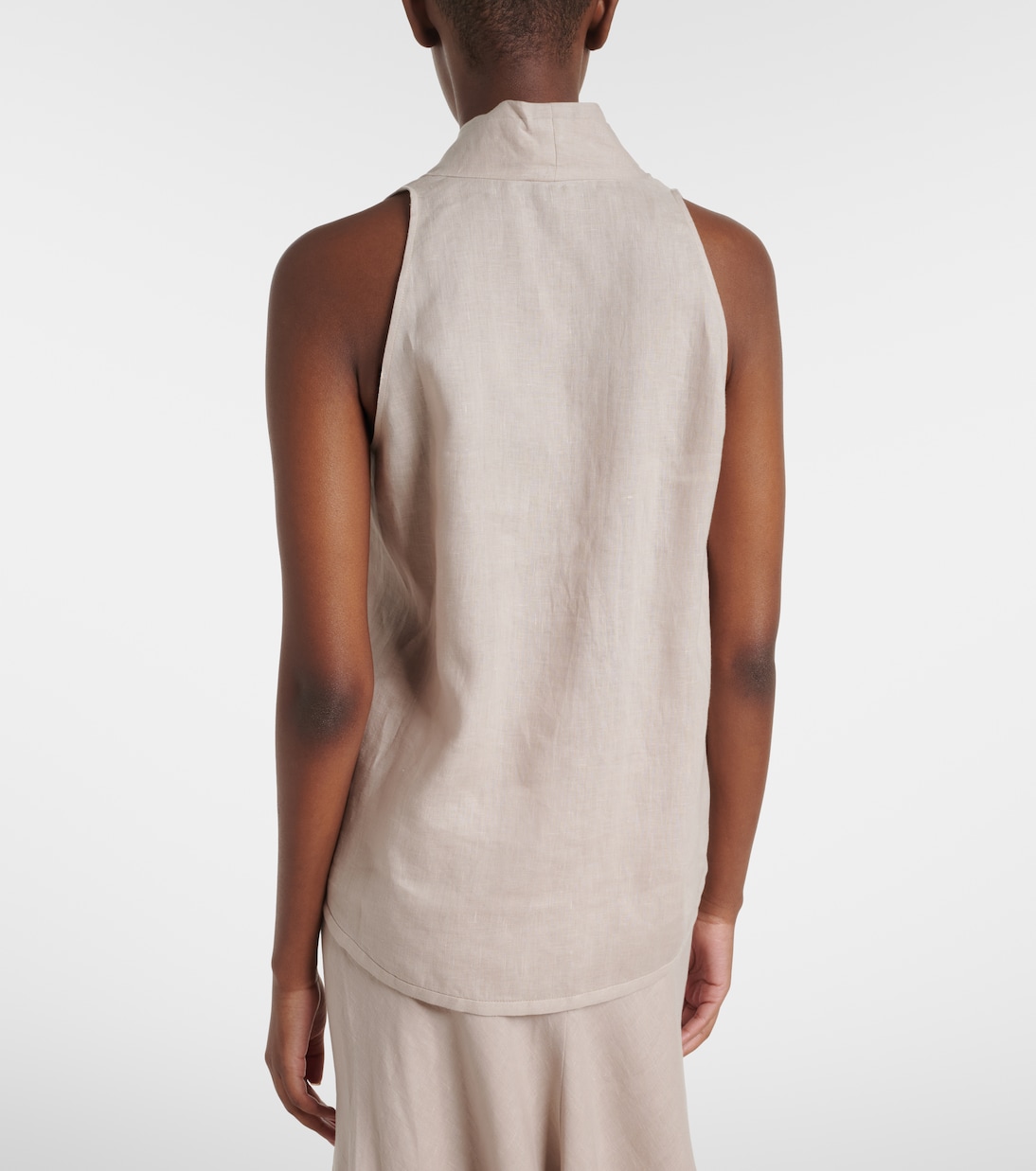 Monili halterneck linen wrap top | Brunello Cucinelli