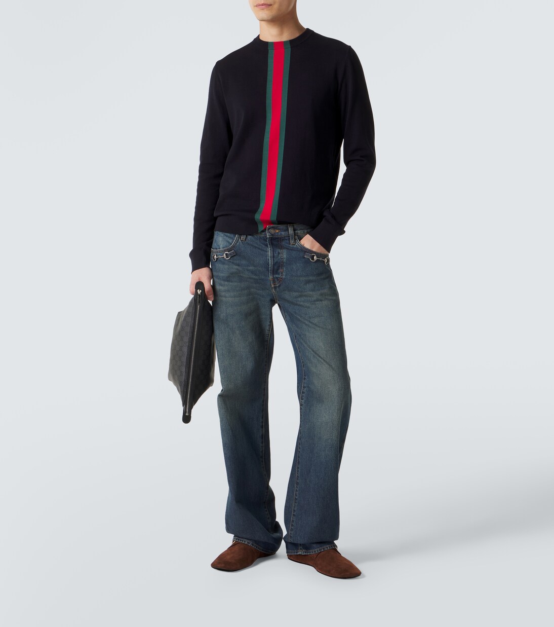 Web Stripe cotton sweater | Gucci