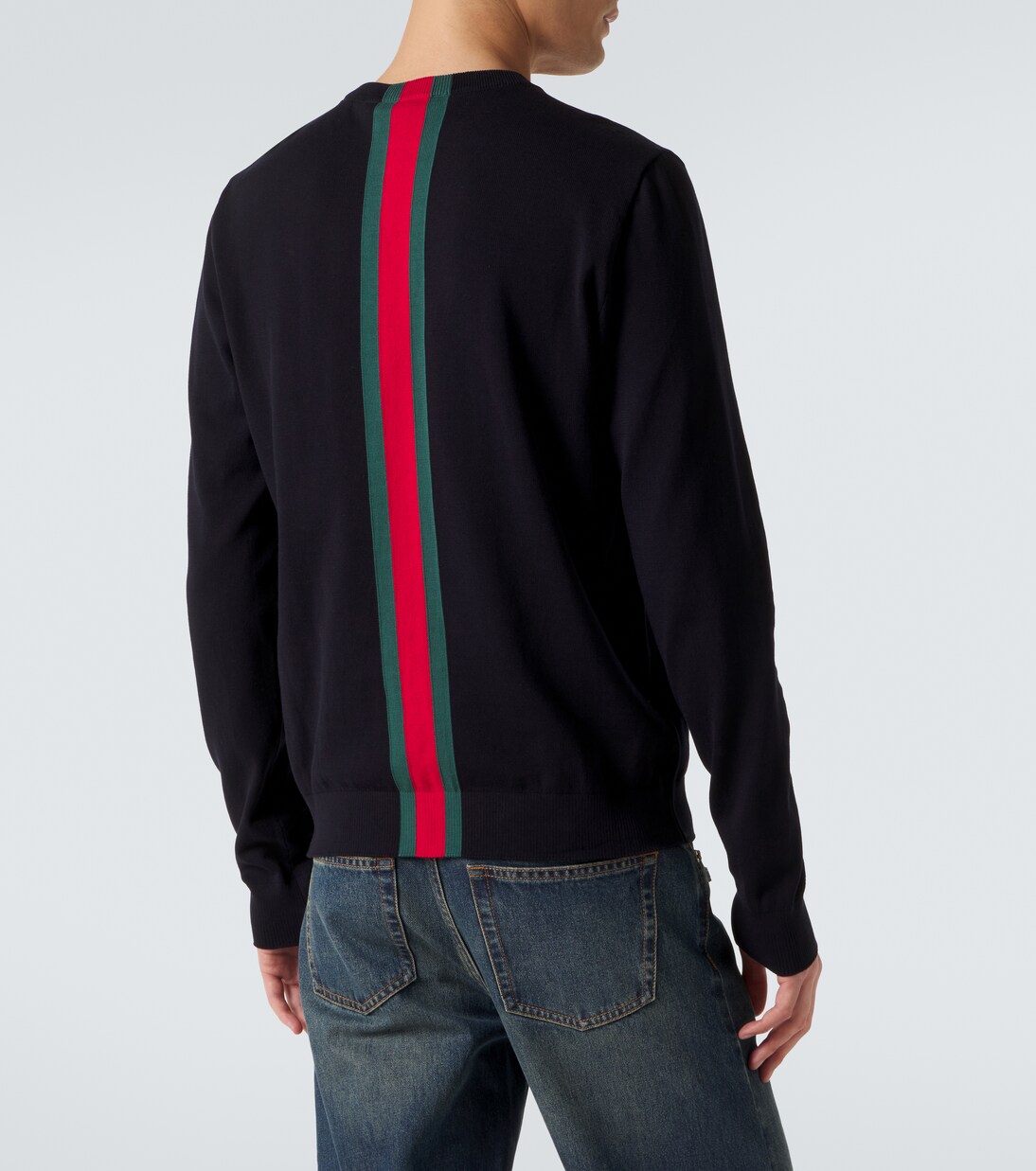 Web Stripe cotton sweater | Gucci