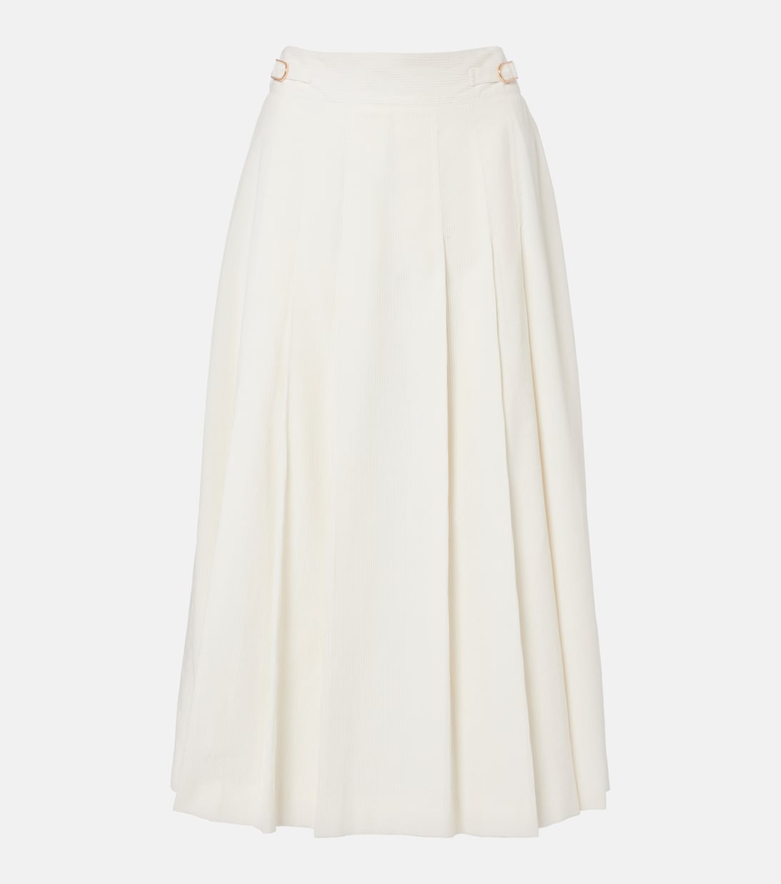Wesley pleated cotton corduroy midi skirt | Gabriela Hearst