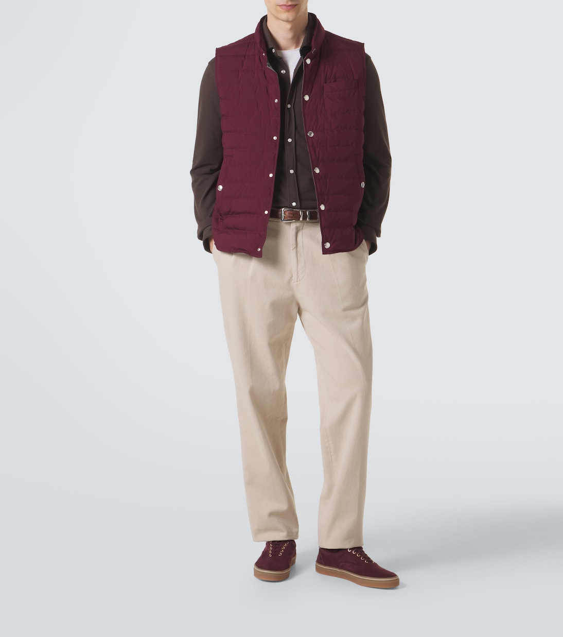 Leather-trimmed suede sneakers | Brunello Cucinelli