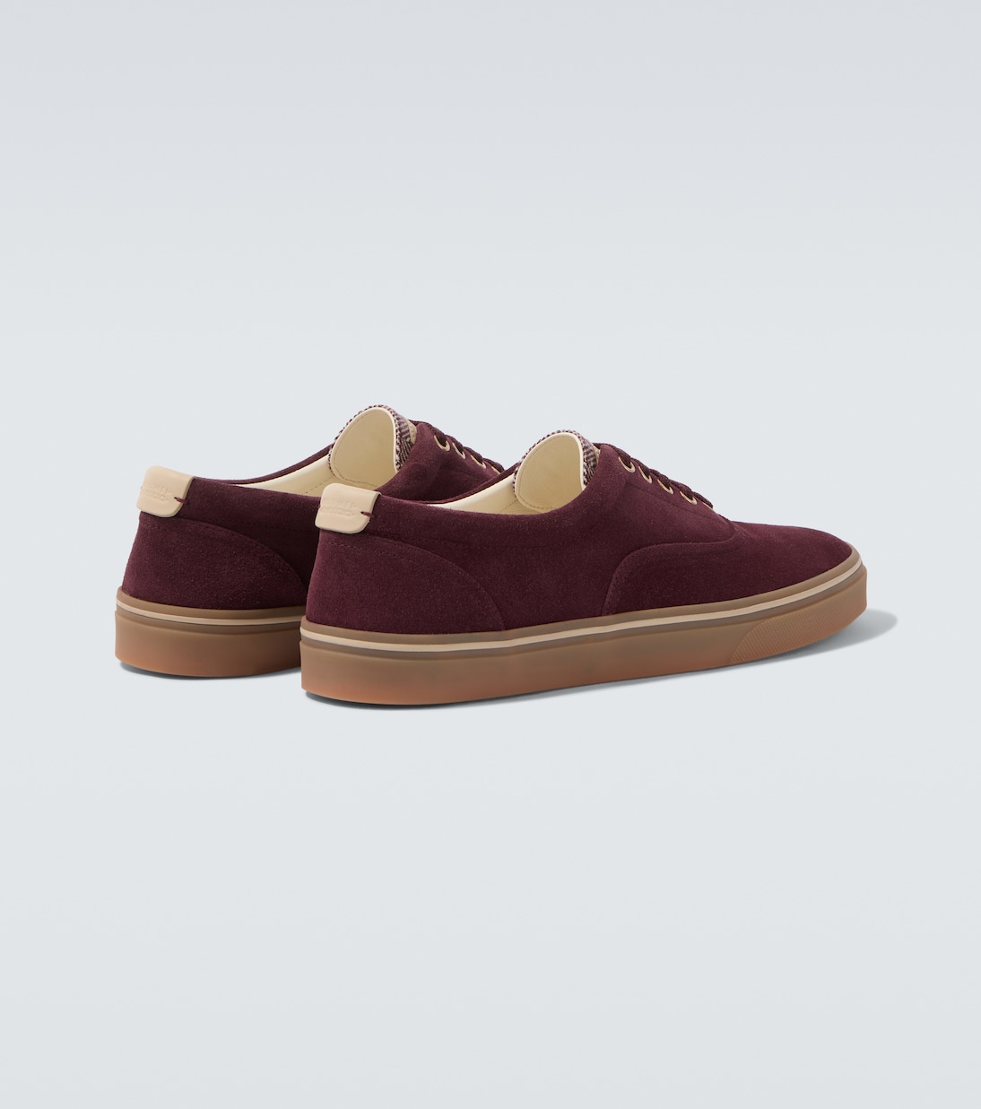Leather-trimmed suede sneakers | Brunello Cucinelli