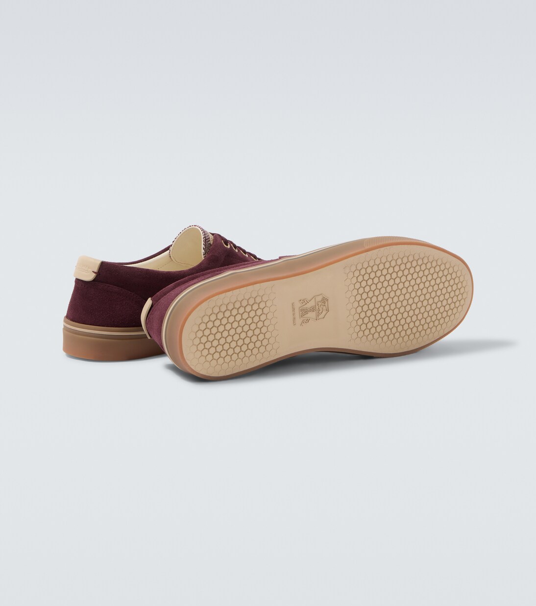 Leather-trimmed suede sneakers | Brunello Cucinelli
