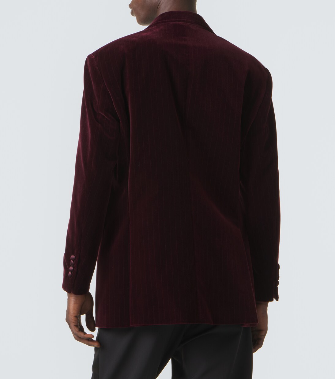 Blazer cruzado de terciopelo de algodón con raya diplomática | Brunello Cucinelli