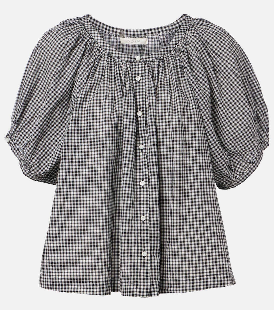 June gingham cotton-blend top | Dôen