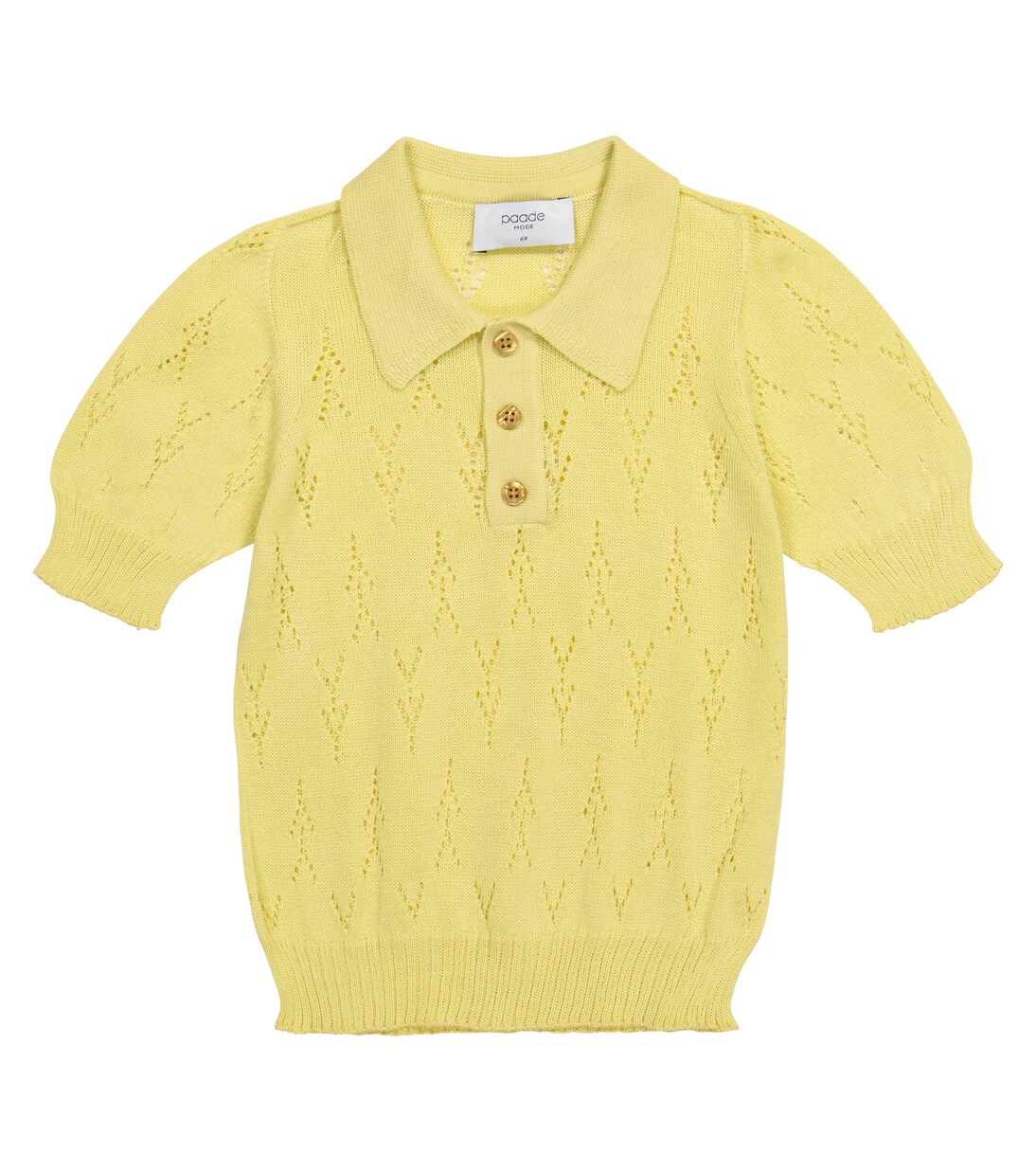 Pointelle cotton knit polo shirt | Paade Mode