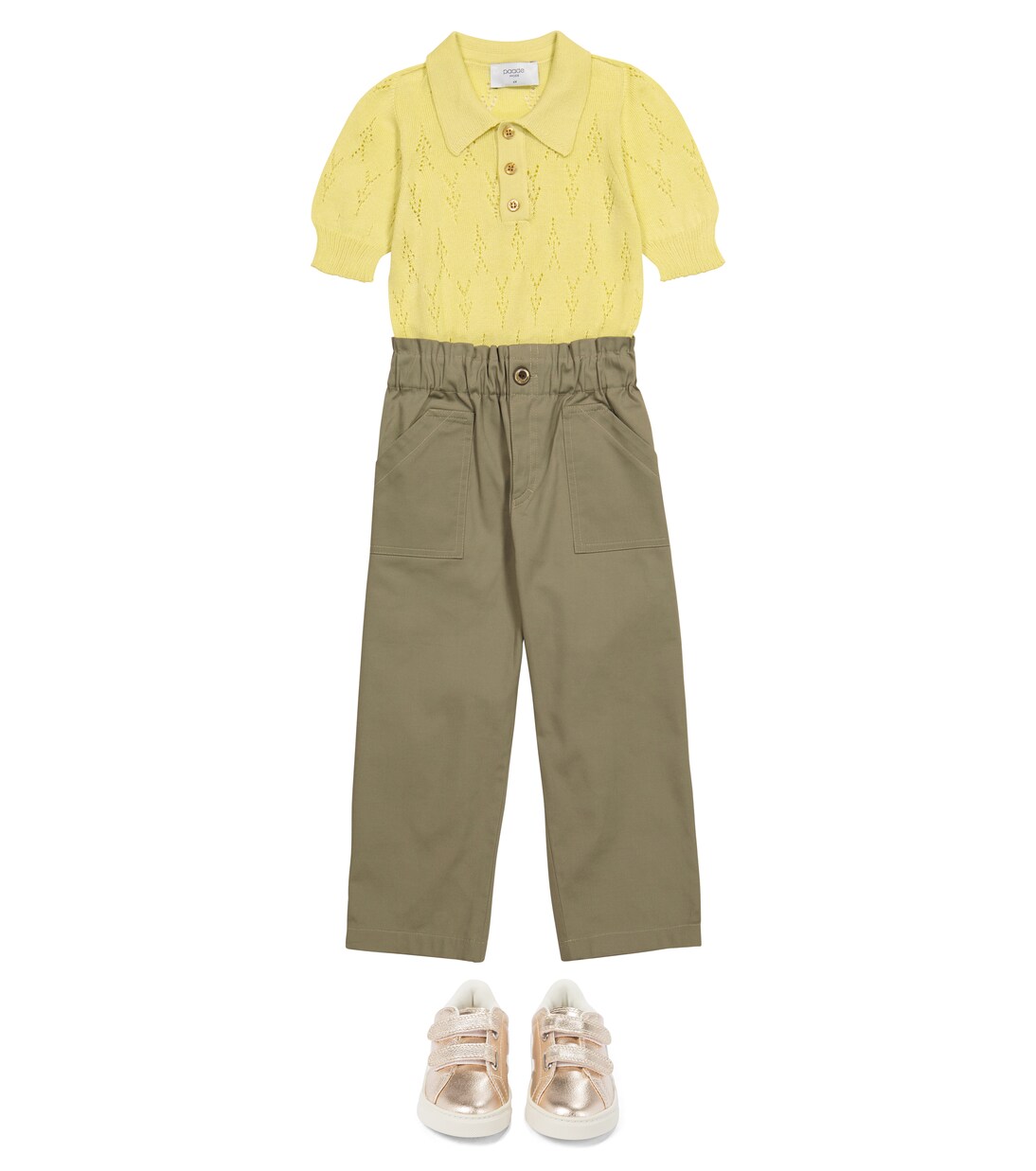 Pointelle cotton knit polo shirt | Paade Mode