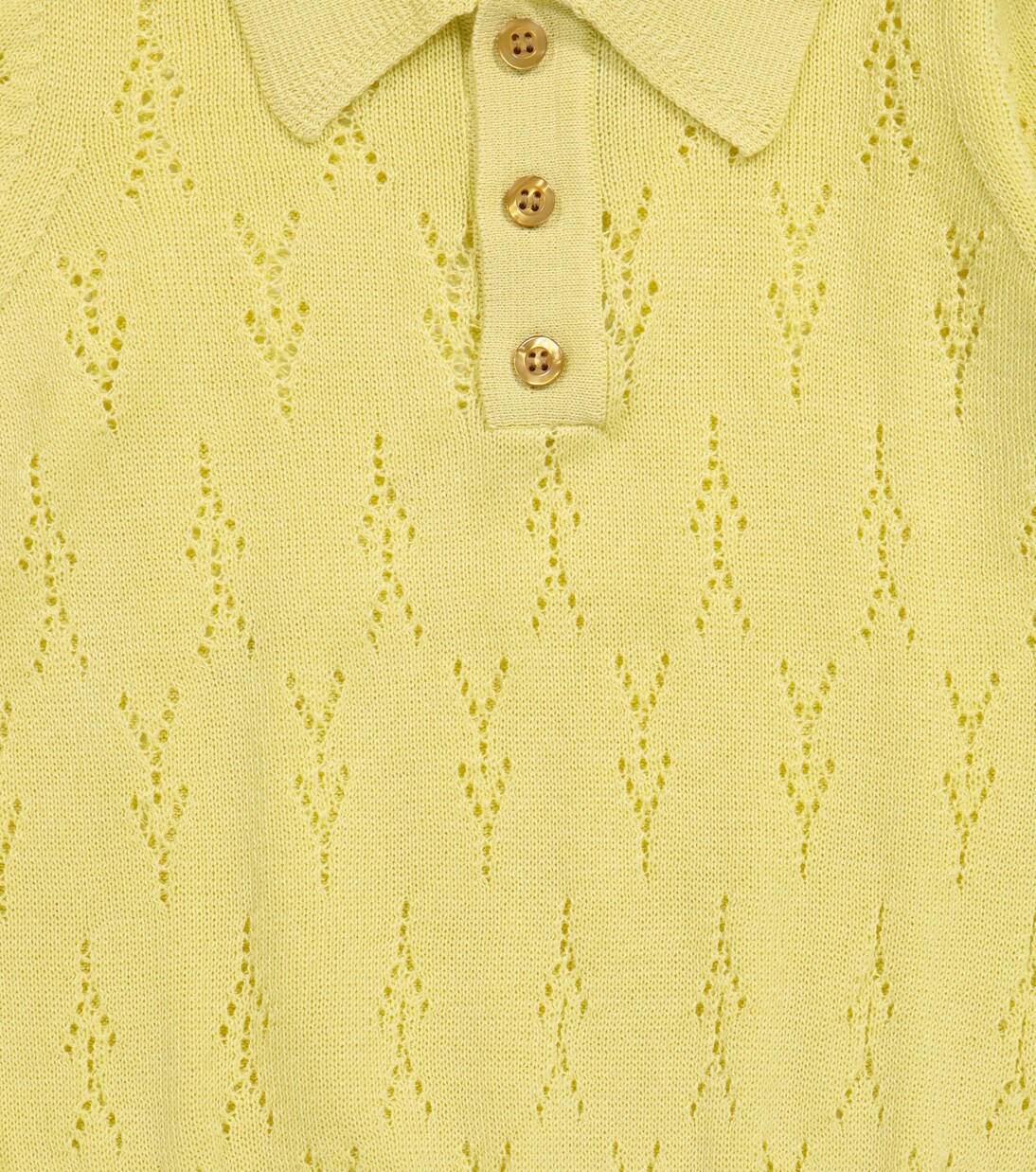 Pointelle cotton knit polo shirt | Paade Mode