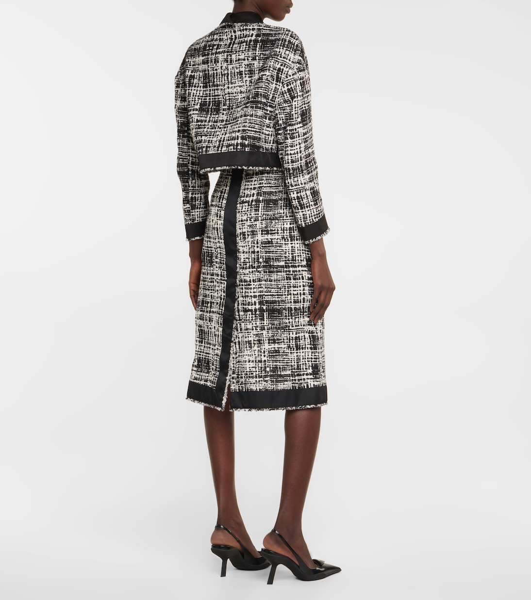 Jupe midi en tweed | Prada