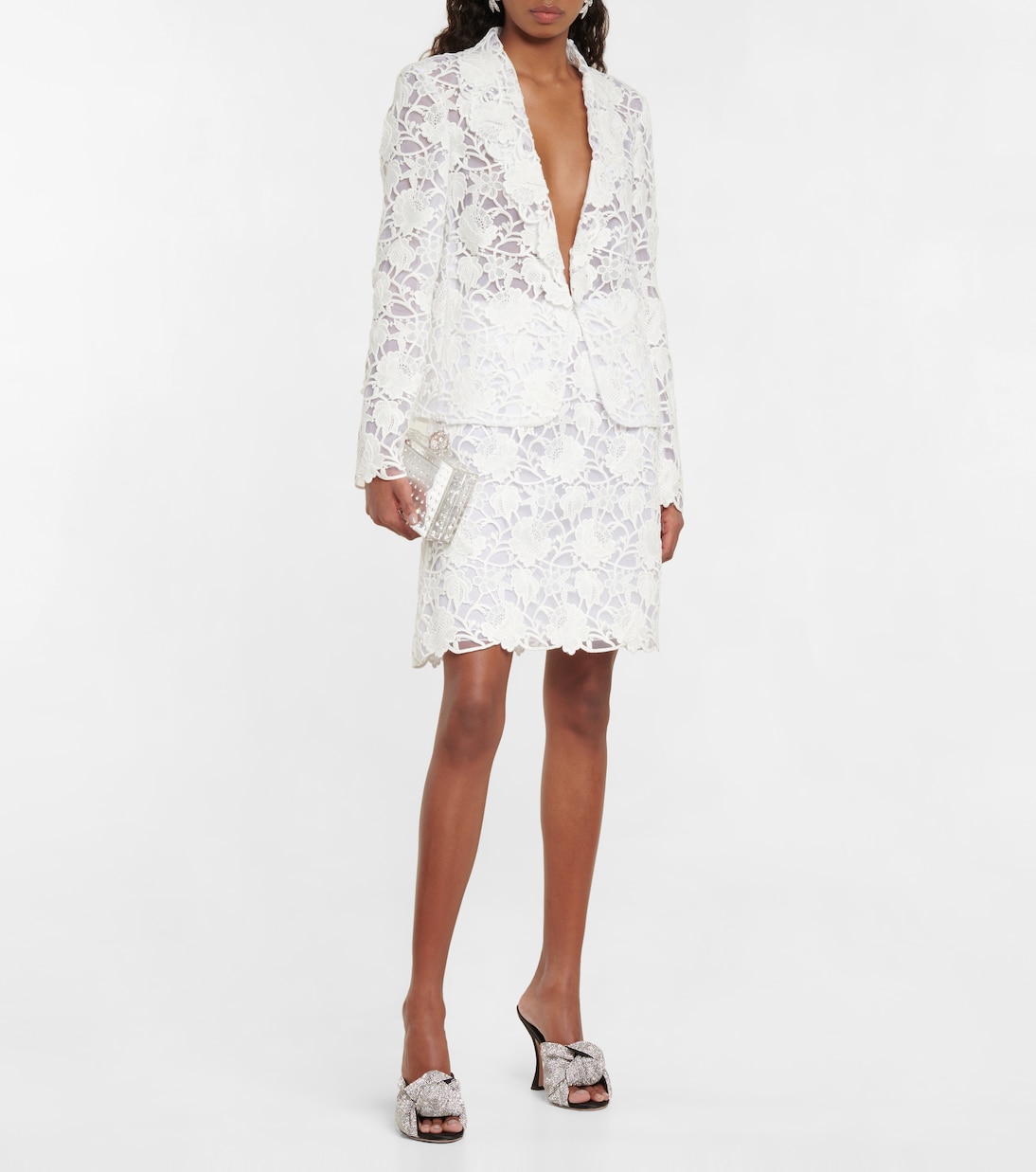 Single-breasted macramé lace jacket | Giambattista Valli