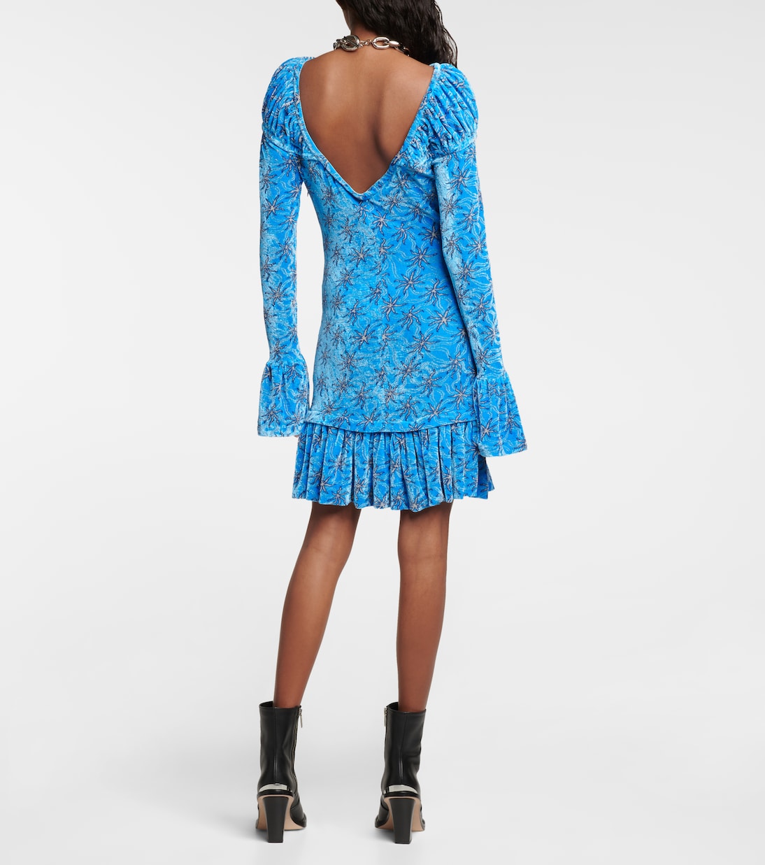 Robe en velours à fleurs | Rabanne