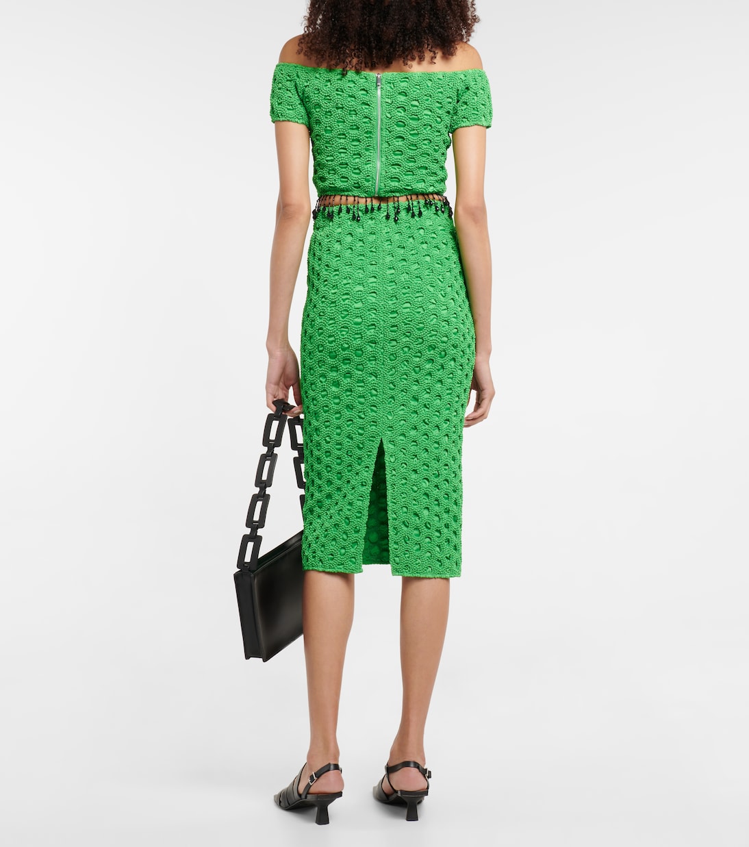 Verzierter Midirock aus Satin | Ganni