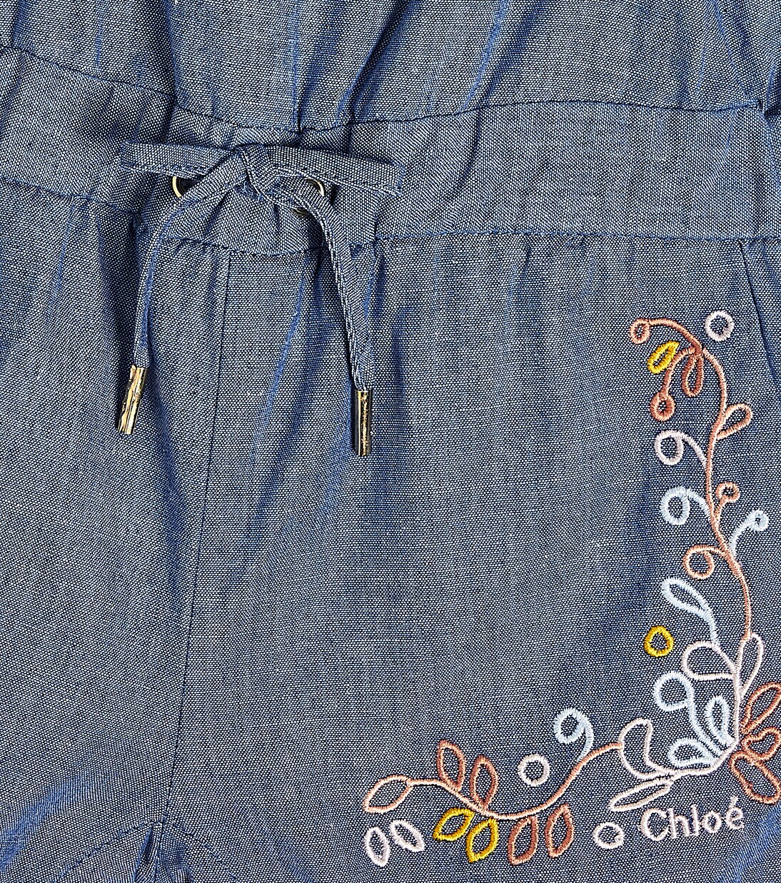 Baby embroidered cotton chambray playsuit | Chloé Kids