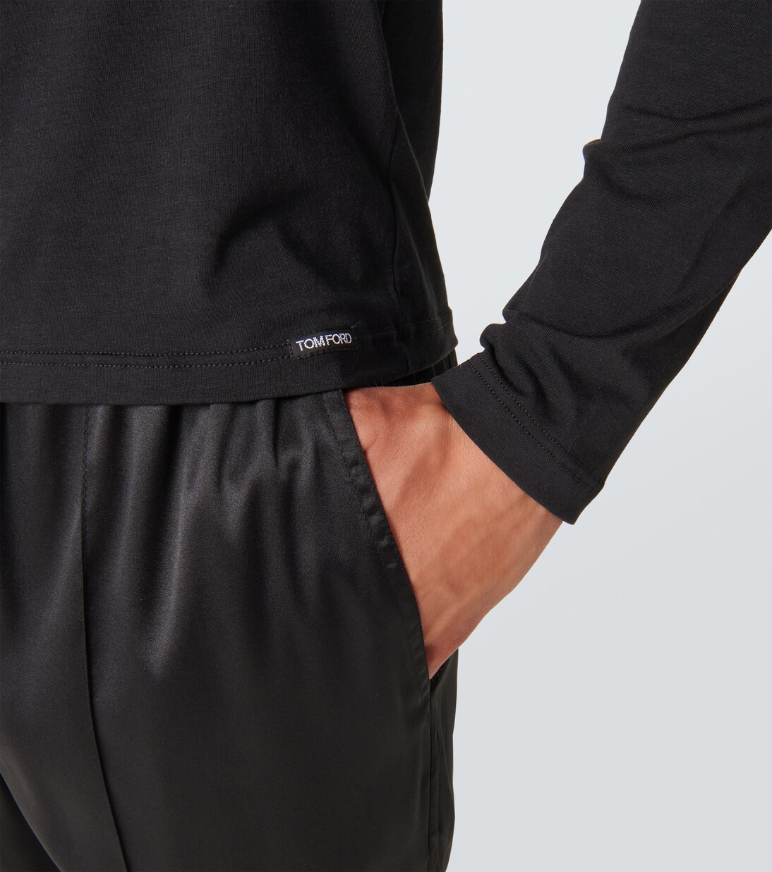 Long-sleeve cotton-blend T-shirt | Tom Ford