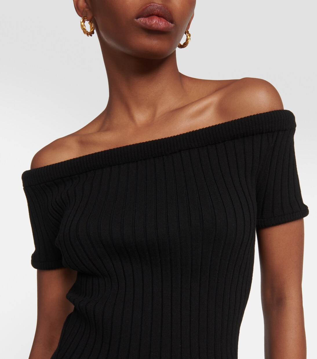 Top Ricki à encolure bardot en laine mélangée | Khaite