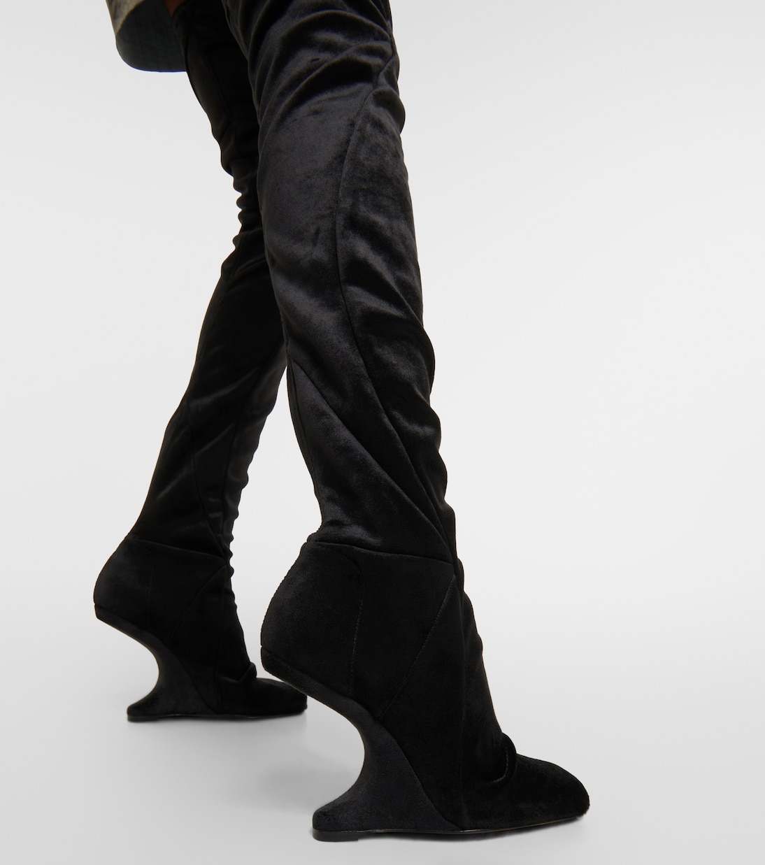 Botas Cantilever de terciopelo | Rick Owens